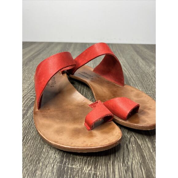 Cydwoq Hillary Toe-Ring Red Brick Leather Handmade USA Sandals Sz EU 39 / US 8 - Picture 5 of 10